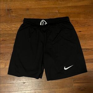 Nike Black Soccer Shorts with White Logo